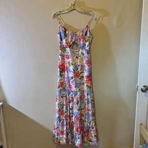 Express Floral Maxi Dress - Pink, Blue, White